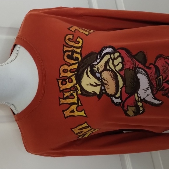 Disney women's Large rust color grumpy long sleeve tee allergic to happy people - Picture 2 of 9